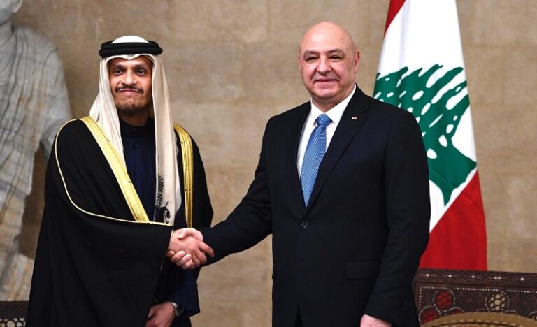 الرئيس عون لرئيس الوزراء القطري: نتطلع إلى استئناف أعمال التنقيب