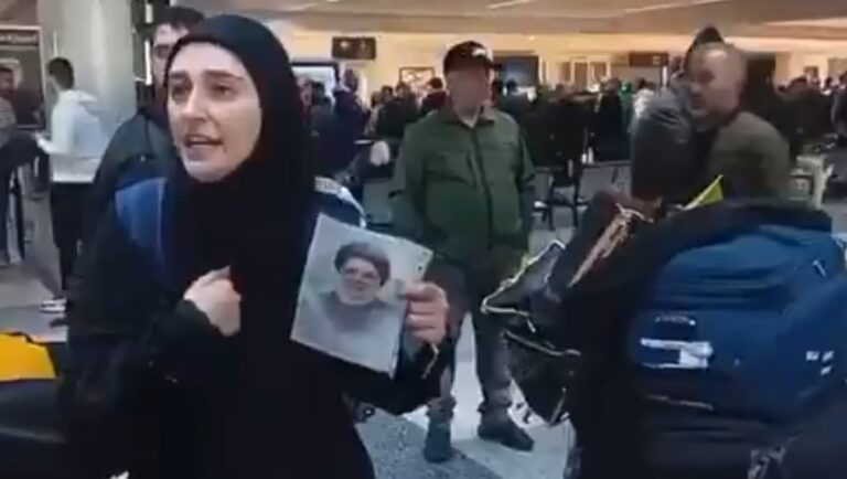 بالفيديو.. توتر في مطار بيروت بعد رفع صورة الشهيد نصر الله