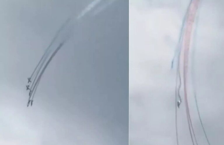 بالفيديو.. اصطدام بين طائرتي “ألفا جت” أثناء تدريب في فرنسا