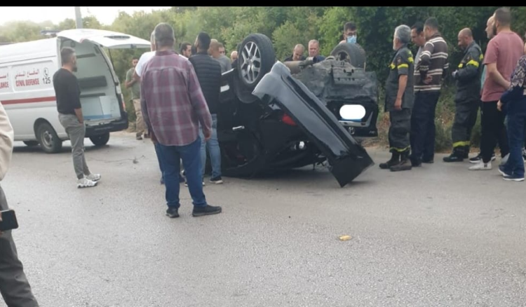 إصابات بحادث سير مروّع في الجاموس (فيديو وصور)
