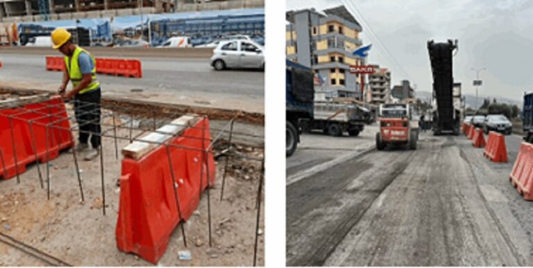 “الاشغال” تواصل صيانة الطريق الممتدة من نهر ابراهيم حتى المدفون