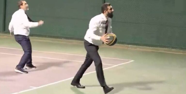 بالفيديو ـ الشرع يلعب كرة السلّة!