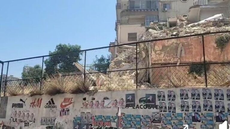 انهيار مبنى في طرابلس