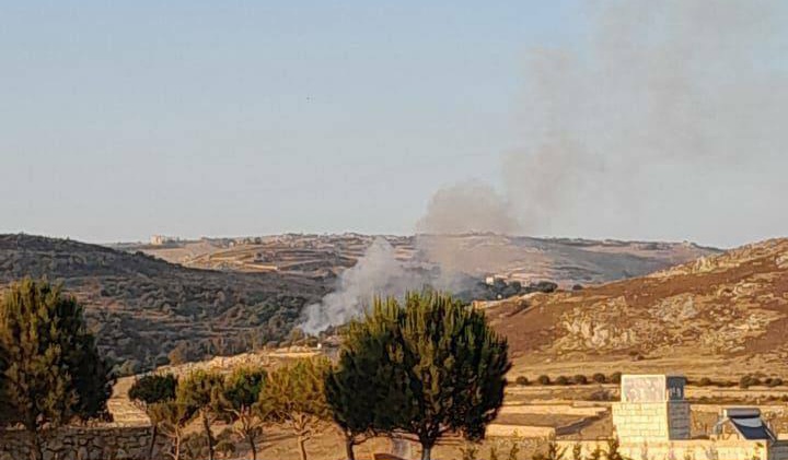 حريق برشقات معادية على يارون