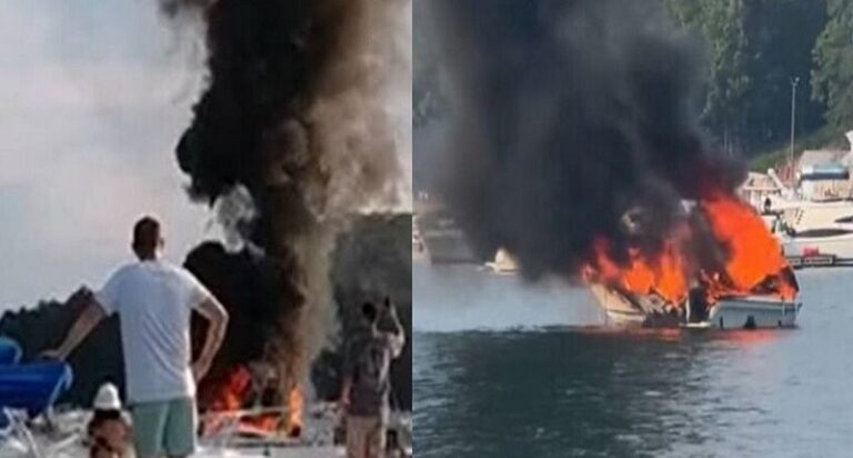 إصابات بانفجار قارب في بحيرة جورجيا (فيديو)