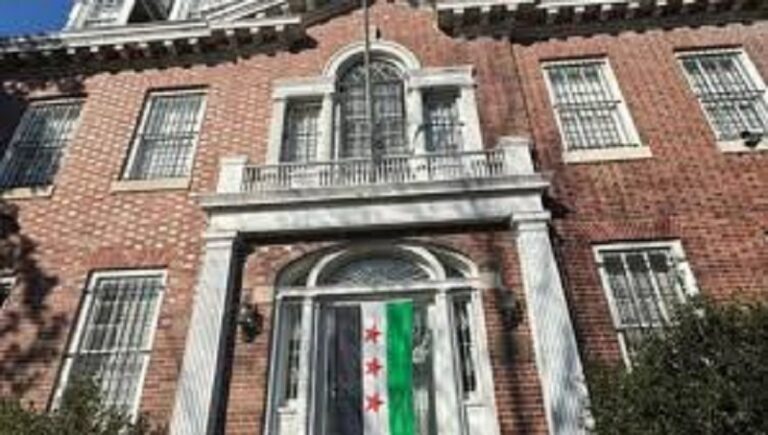 العلم السوري يرتفع مجددًا في واشنطن (صورة)