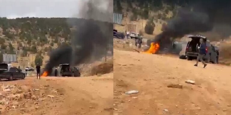 إحتراق سيارة في المصنع (فيديو)