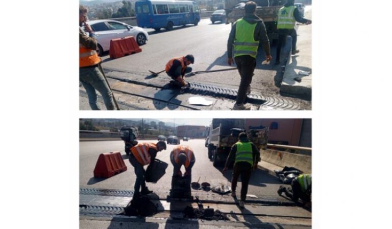 “الأشغال”: عالجنا الفجوة على جسر الياس الهراوي