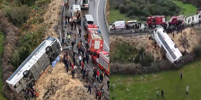 8 قتلى و26 جريحًا بانقلاب حافلة ركاب في أنطاليا (فيديو)