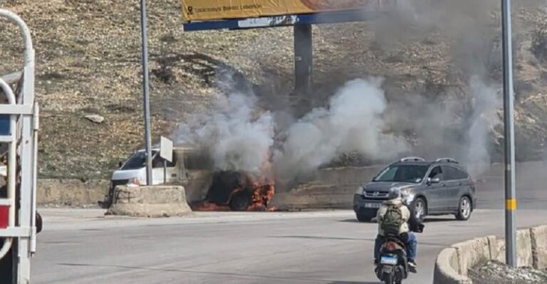 استهداف “فان” على طريق ضهر البيدر.. ونجاة السائق