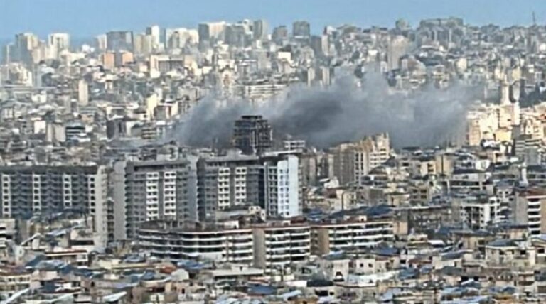 الغارة على الضاحية استهدفت مبنى في محيط المشرفية (فيديو)