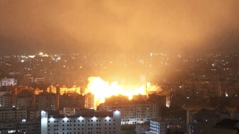 غارة محيط القائم في الضاحية الجنوبية (فيديو)